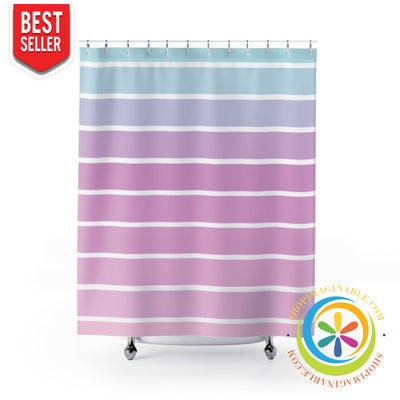 Pastel Striped Shower Curtain 71 × 74 Home Decor
